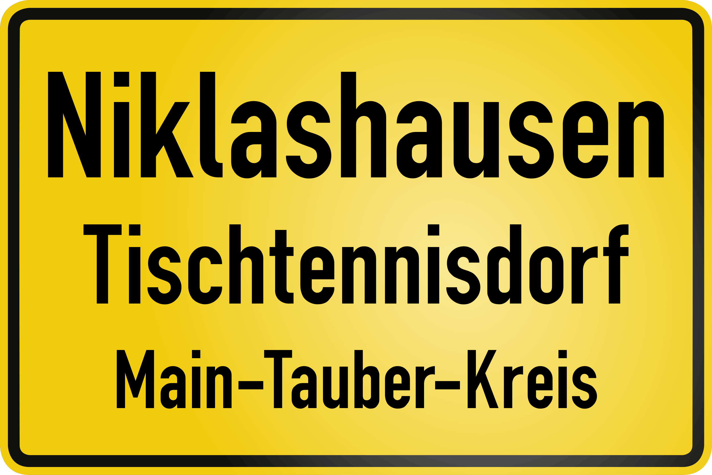 Ortsschild Niklashausen – Tischtennisdorf
